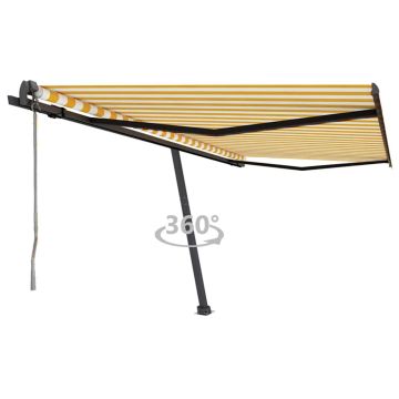 Tenda da Sole Autoportante Automatica 450x350 cm Gialla Bianca