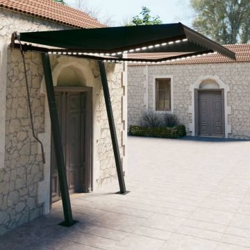 Tenda da Sole Automatica Sensore Vento e LED 3x2,5 m Antracite