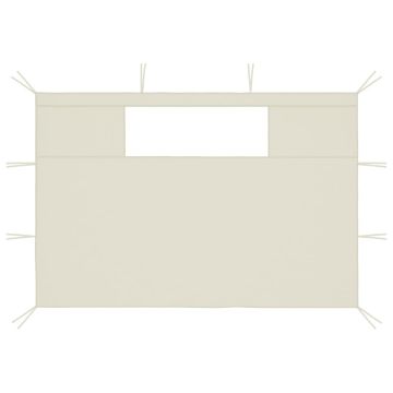 Pareti con Finestre per Gazebo 2 pz Crema