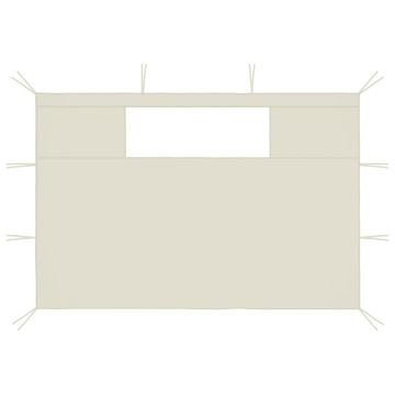 Pareti con Finestre per Gazebo 2 pz Crema