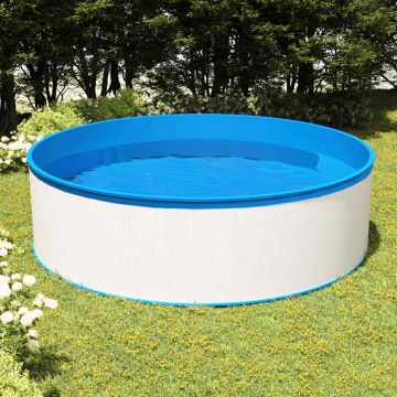 Piscina con Scaletta e Pompa 350x90 cm Bianca