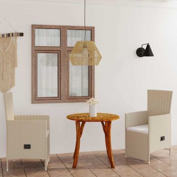 Set Mobili da Pranzo per Giardino 3 pz Beige