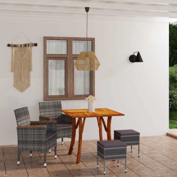 Set Mobili da Pranzo per Giardino 5 pz Grigio