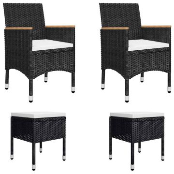 Set Mobili da Pranzo per Giardino 5 pz Nero