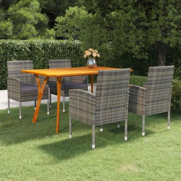 Set Mobili da Pranzo per Giardino 5 pz Antracite