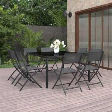 Set da Pranzo da Giardino 9 pz in Acciaio