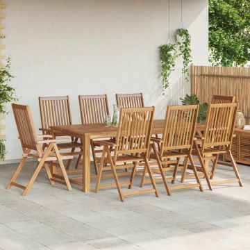 Sedie pieghevoli, 8 pezzi, in legno massello di acacia