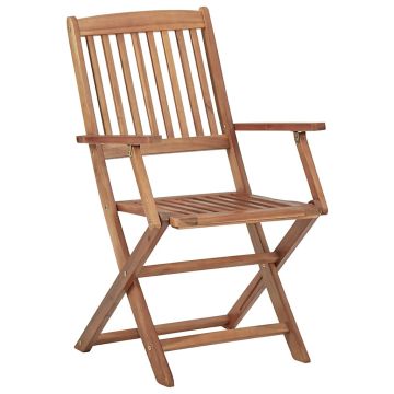 Sedie pieghevoli, 8 pezzi, in legno massello di acacia