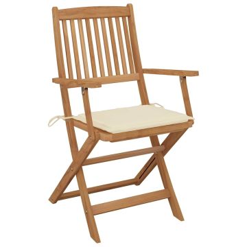 Sedie Pieghevoli 8 pz con Cuscini Massello Acacia
