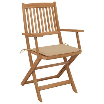 Sedie Pieghevoli 8 pz con Cuscini Massello Acacia