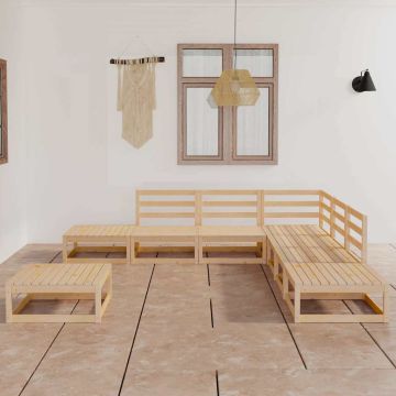 Set Divani da Giardino 8 pz in Legno Massello di Pino