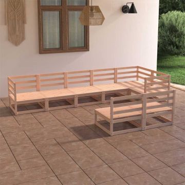 Set Divani da Giardino 8 pz in Legno Massello di Pino