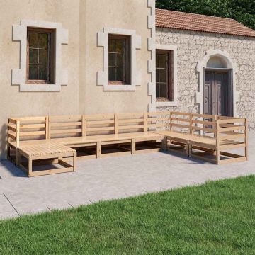 Set Divani da Giardino 8 pz in Legno Massello di Pino