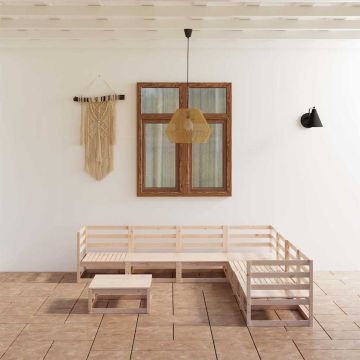 Set Divani da Giardino 8 pz in Legno Massello di Pino