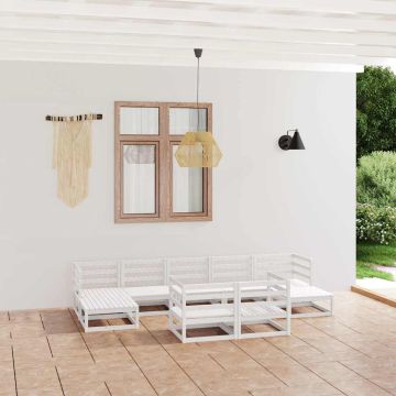 Set Divani da Giardino 9 pz in Legno Massello di Pino