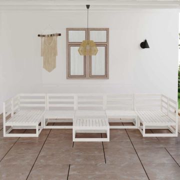 Set Divani da Giardino 8 pz in Legno Massello di Pino