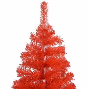 Albero di Natale Preilluminato con Palline Rosso 180 cm PVC