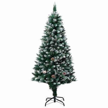 Albero di Natale Artificiale con LED e Set di Palline e Pigne 180 cm