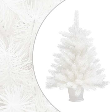 Albero di Natale Preilluminato con Palline Bianco 65 cm
