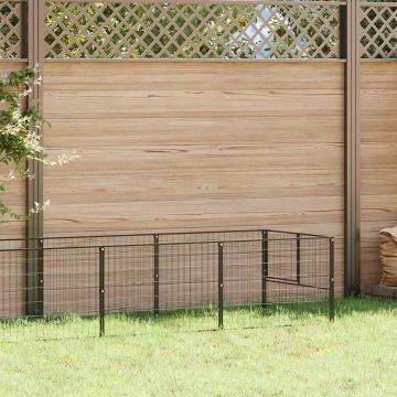 Gabbia per Cani Nera 10 m² in Acciaio