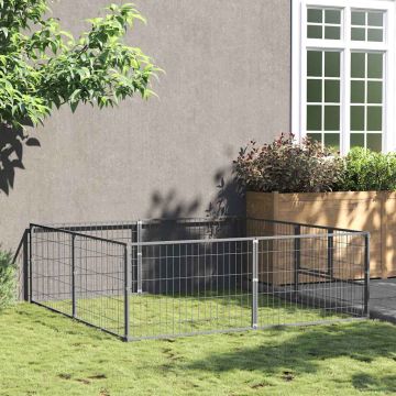 Gabbia per Cani Argento 4 m² in Acciaio