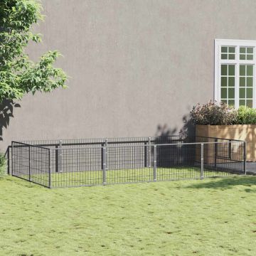 Gabbia per Cani Argento 8 m² in Acciaio