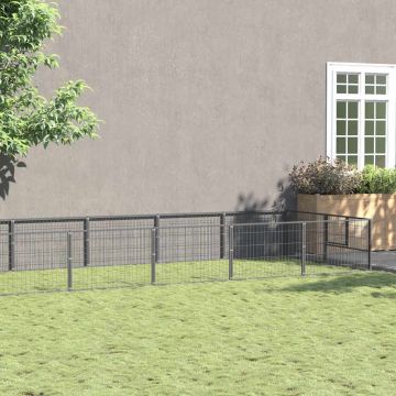 Gabbia per Cani Argento 12 m² in Acciaio