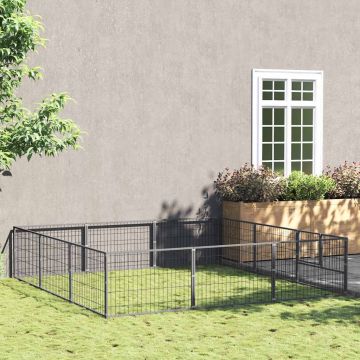 Gabbia per Cani Argento 9 m² in Acciaio