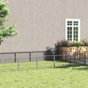 Gabbia per Cani Argento 21 m² in Acciaio