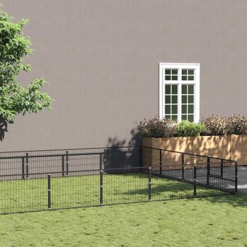 Gabbia per Cani Nera 36 m² in Acciaio