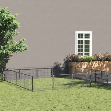 Gabbia per Cani Argento 16 m² in Acciaio