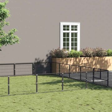Gabbia per Cani Nera 50 m² in Acciaio