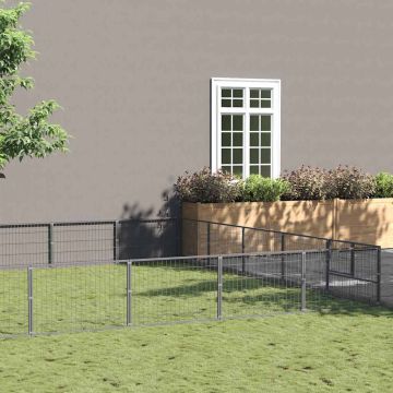 Gabbia per Cani Argento 30 m² in Acciaio