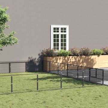 Gabbia per Cani Nera 36 m² in Acciaio