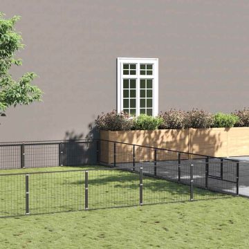 Gabbia per Cani Nera 60 m² in Acciaio