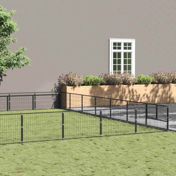 Gabbia per Cani Nera 56 m² in Acciaio