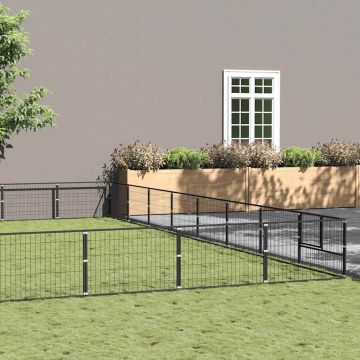 Gabbia per Cani Nera 64 m² in Acciaio