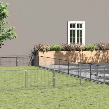 Gabbia per Cani Argento 80 m² in Acciaio
