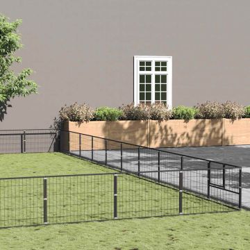 Gabbia per Cani Nera 100 m² in Acciaio