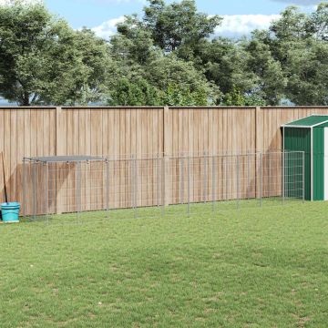 Gabbia per Cani Argento 6,05 m² in Acciaio