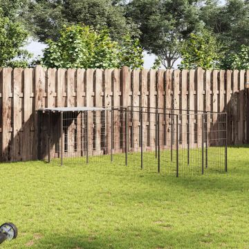 Gabbia per Cani Nera 4,84 m² in Acciaio