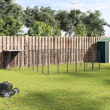 Gabbia per Cani Nera 12,1 m² in Acciaio