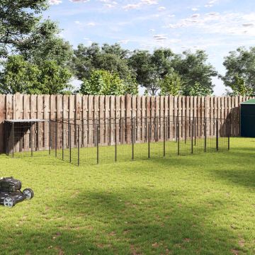 Gabbia per Cani Nera 19,36 m² in Acciaio