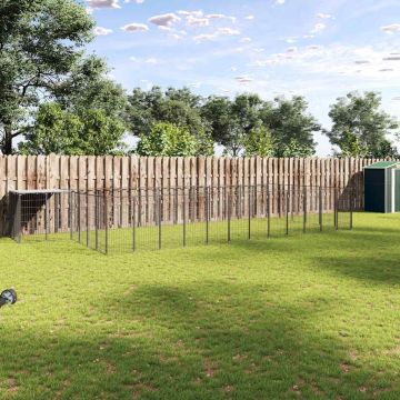 Gabbia per Cani Nera 22,99 m² in Acciaio