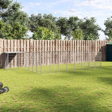 Gabbia per Cani Argento 15,73 m² in Acciaio
