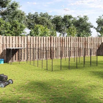 Gabbia per Cani Nera 15,73 m² in Acciaio
