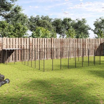 Gabbia per Cani Nera 20,57 m² in Acciaio