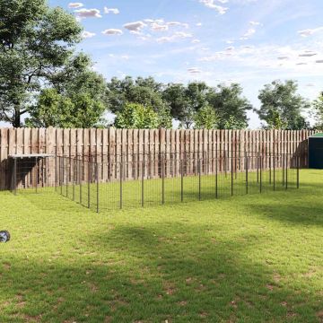 Gabbia per Cani Nera 30,25 m² in Acciaio