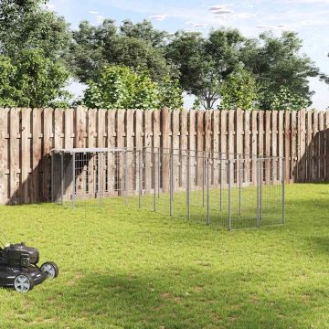 Gabbia per Cani Argento 6,05 m² in Acciaio