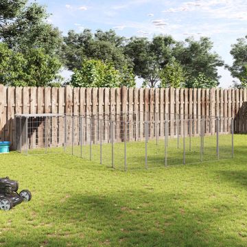Gabbia per Cani Argento 15,73 m² in Acciaio